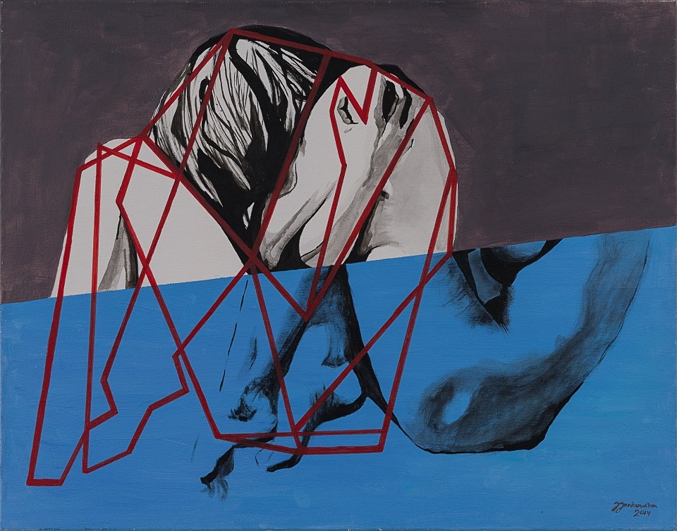 niebiesko szara kobieta