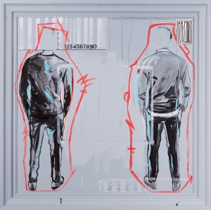 obszary autonomiczne, 117x117 cm razem z ramą, akryl na płótnie, 2016