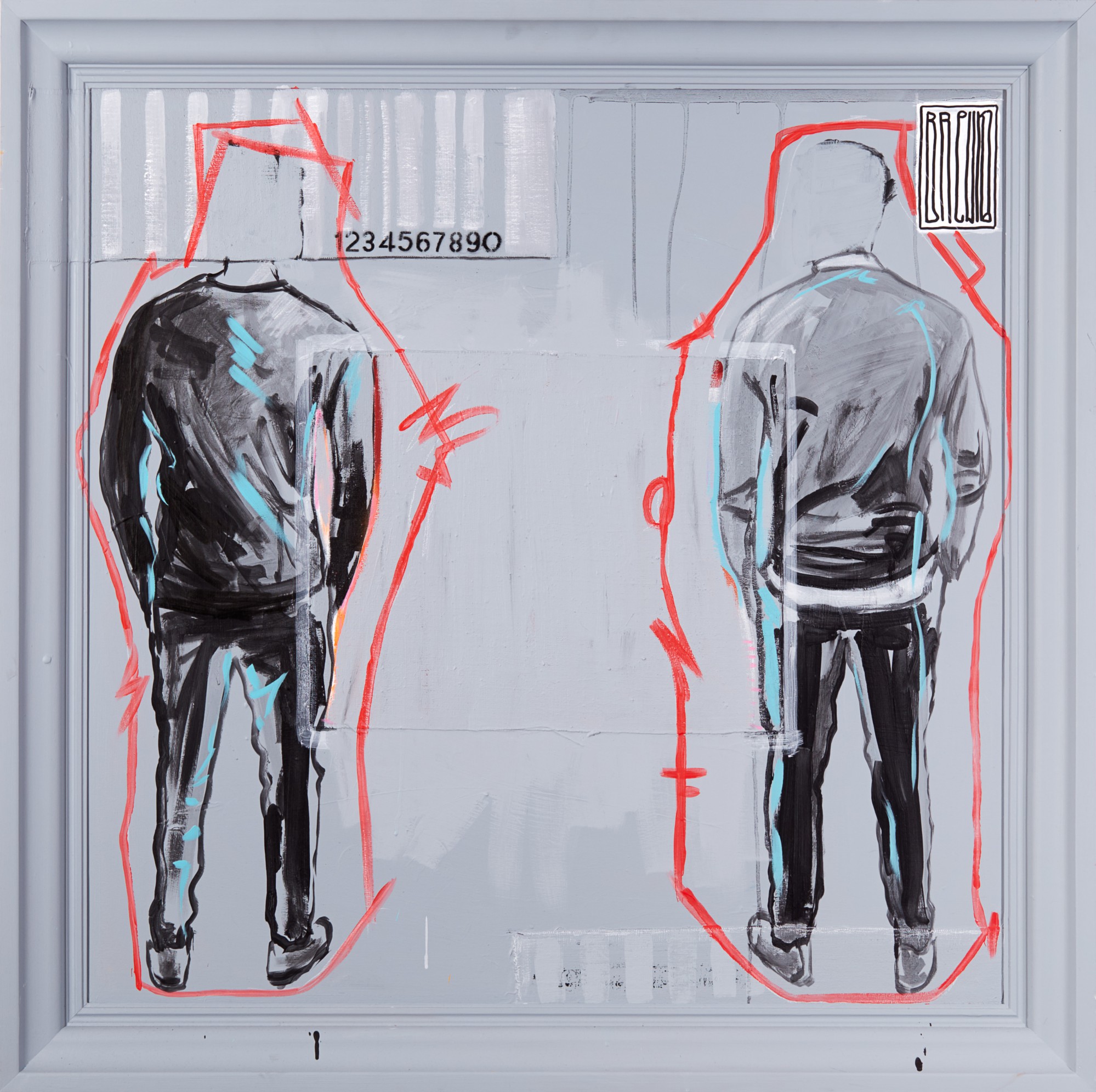 obszary autonomiczne, 117x117 cm razem z ramą, akryl na płótnie, 2016