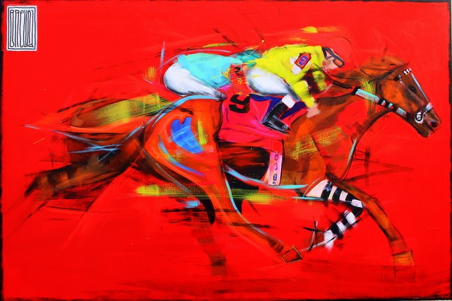 race 100x150 cm akryl, olej na płótnie 2016, 8000pln