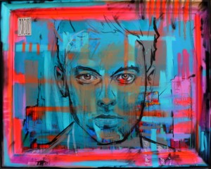 lost in the city, akryl, olej, spray na płótnie 116x146cm,2016 9 000 pln
