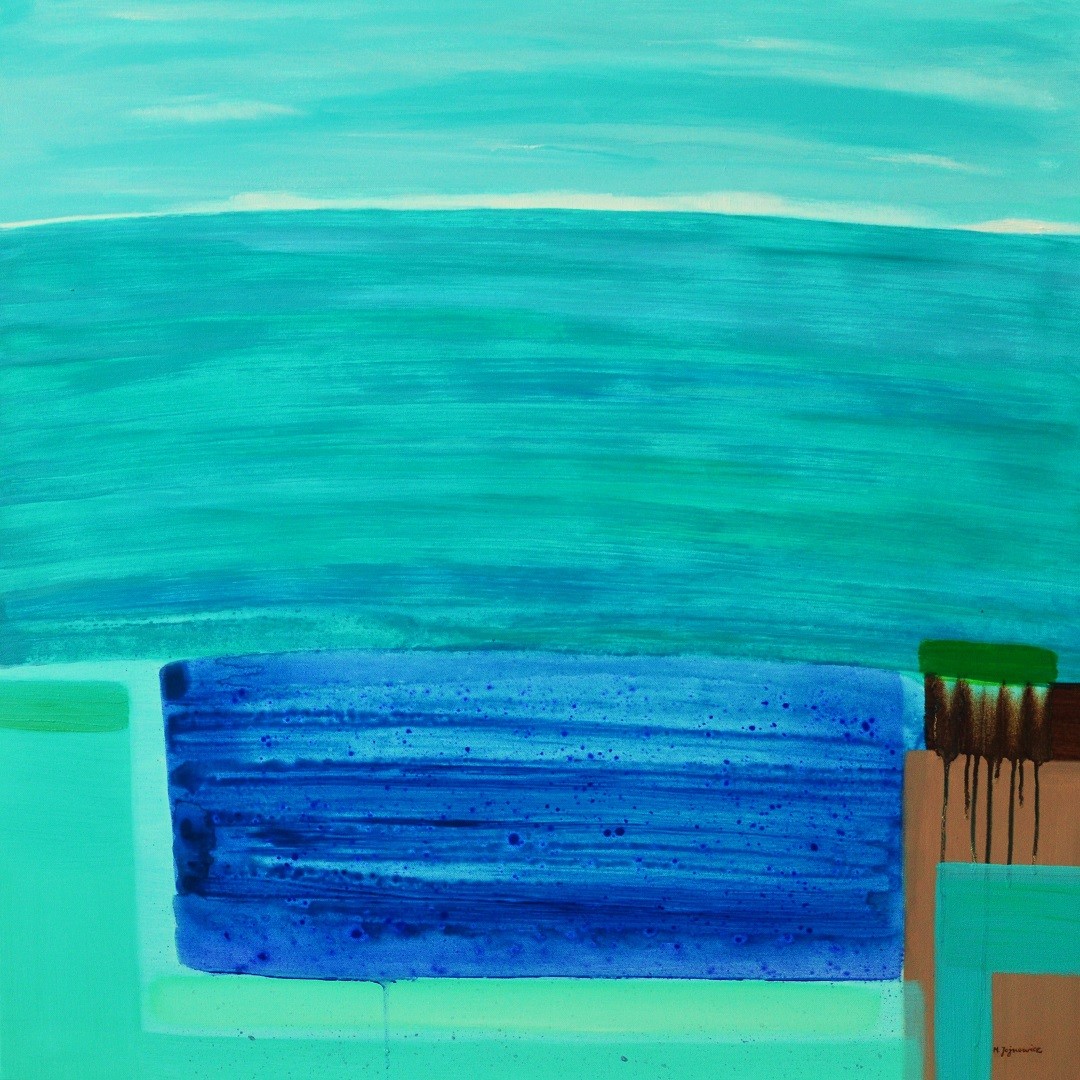 21 z cyklu pejzaże nierealne, 80x80 cm, olej na płótnie, 2015