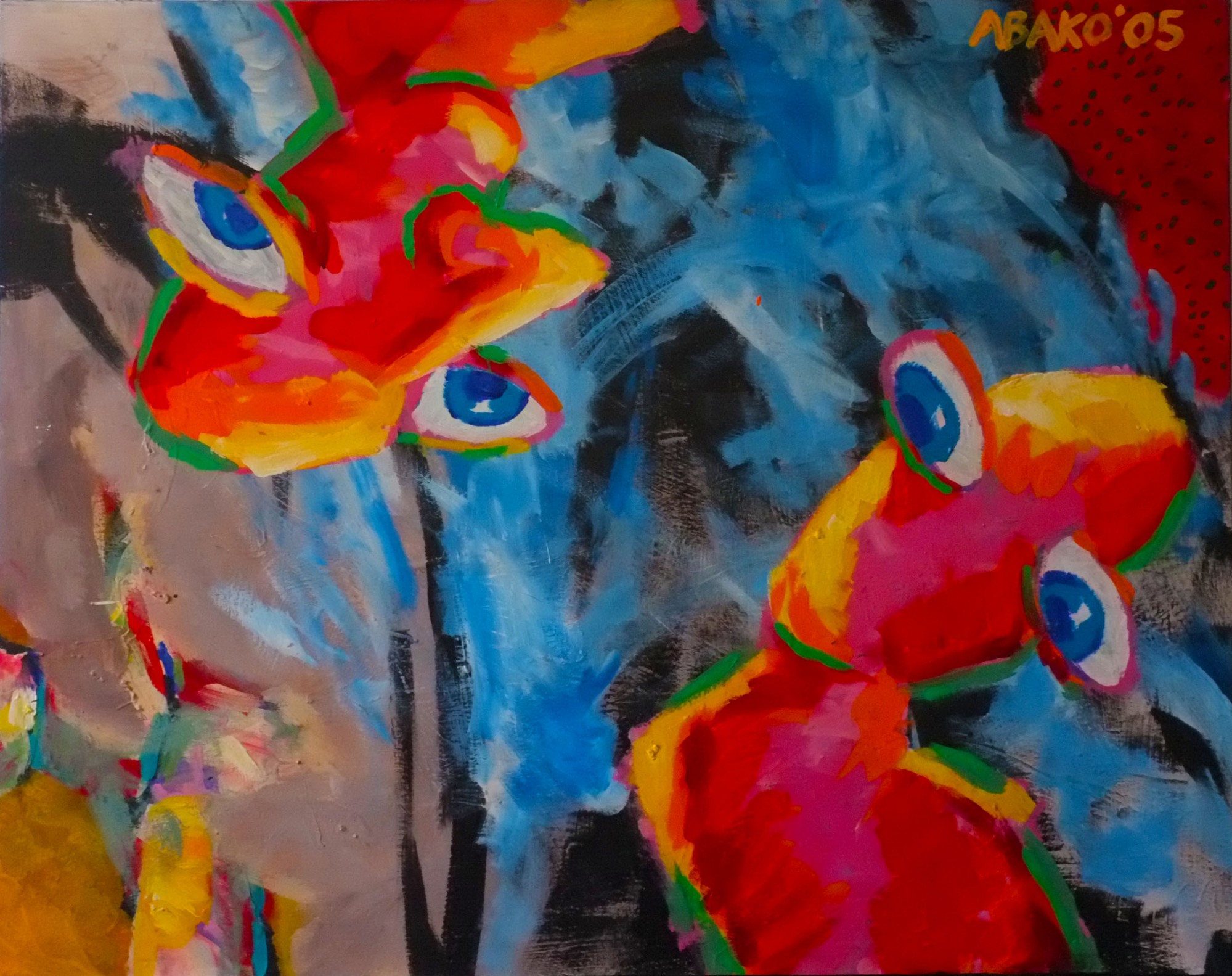 dialog głęboki, 95,5x120 cm, akryl na płótnie, 2005