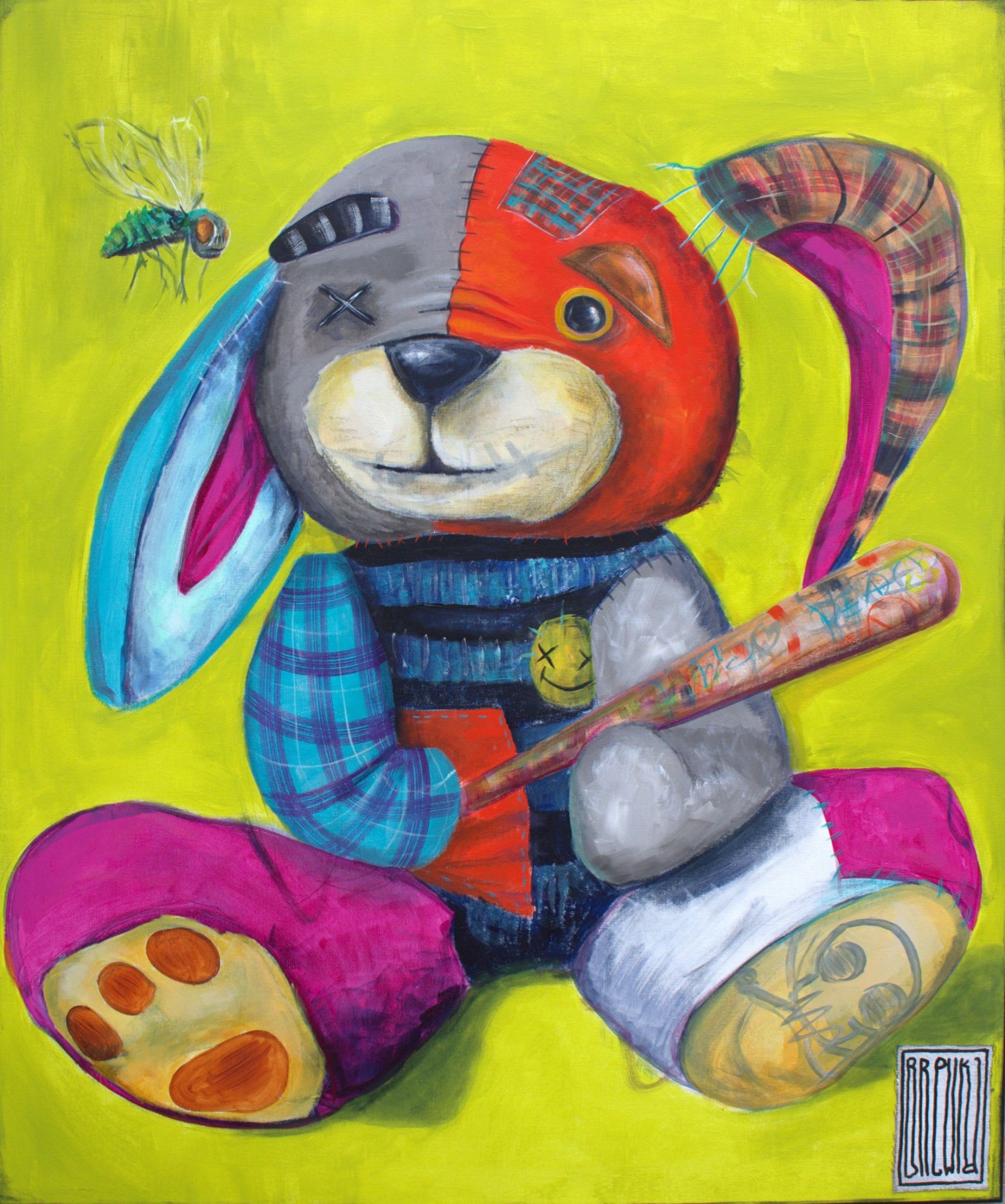 oko za oko, akryl na płótnie, 120x100 cm, 2018