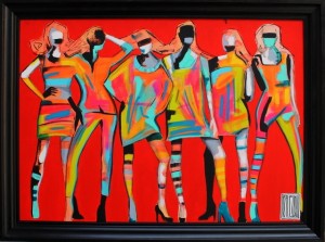 ladies, 114x157 cm, akryl i spray na płótnie, 2016