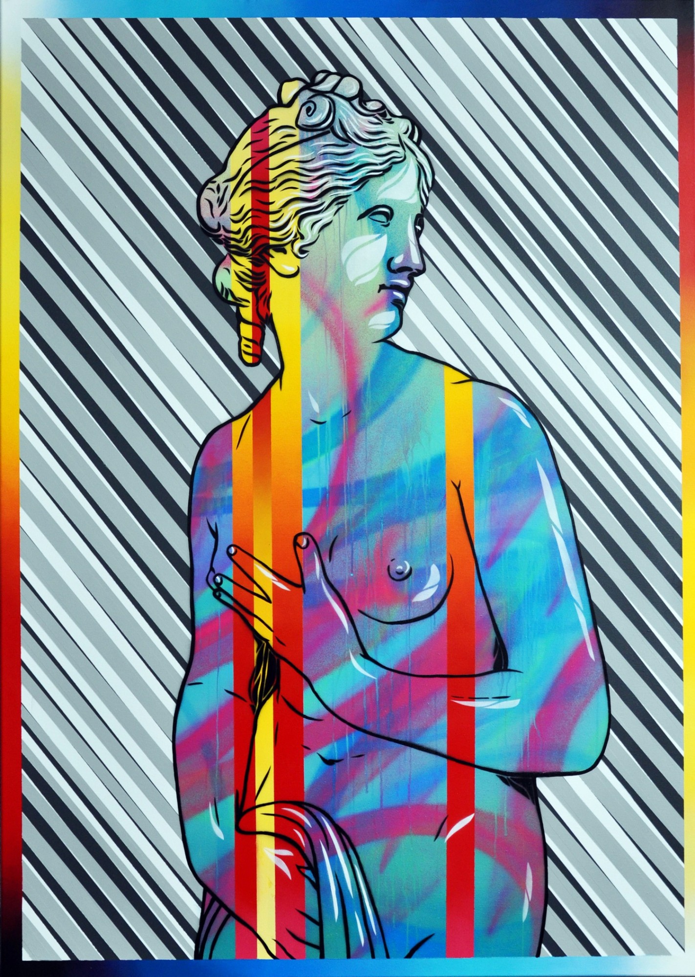 michal_maka__afrodyta_,_acrylic,_spray,_hand-cut_stencils_on_canvas,_140x100cm,_2019