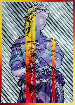 michal_maka__flora_,_acrylic,_spray,_hand-cut_stencils_on_canvas,_140x100cm,_2019